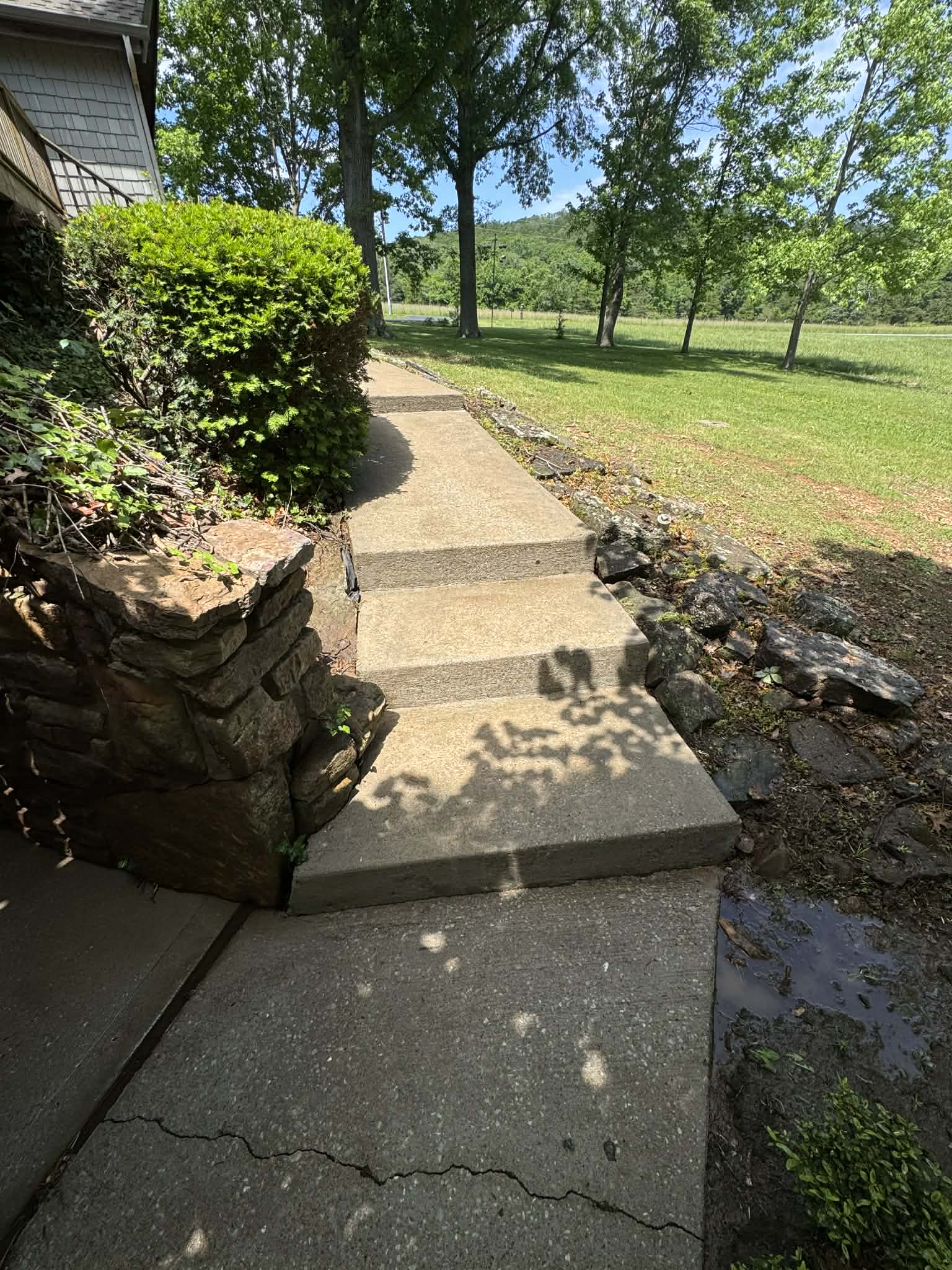Stone steps after pressure washing — Branson MO